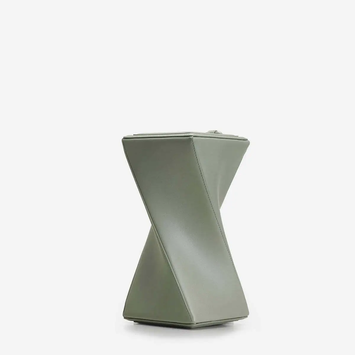 Spiral top handle bag, sage