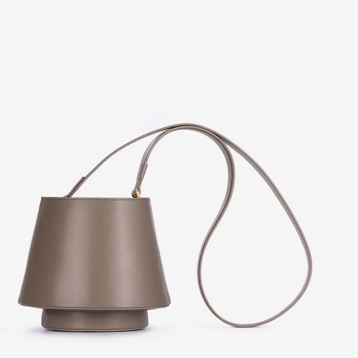 Plissé top handle bag, earth